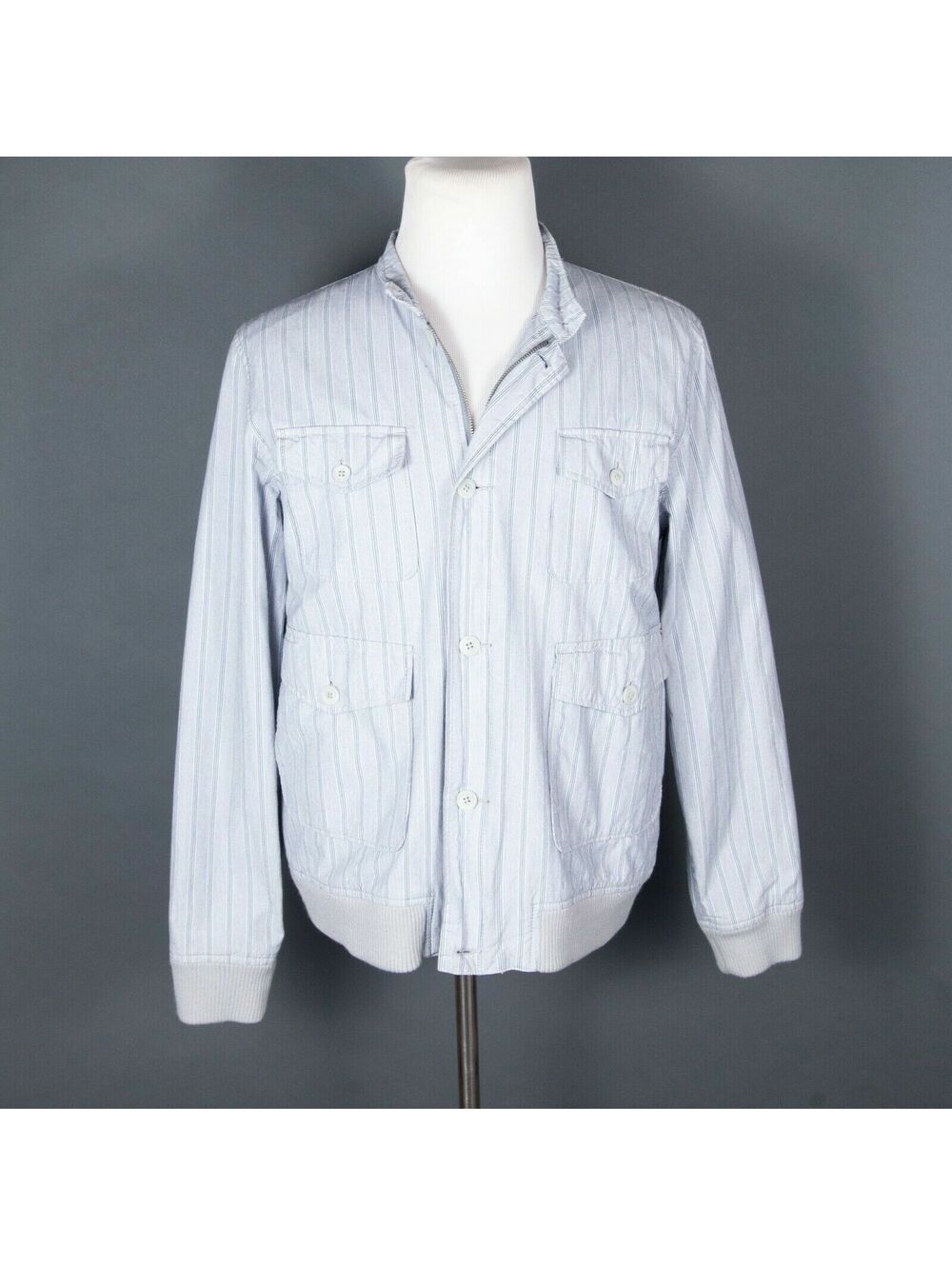 Hawkings McGill Urban Outfitters Blue/Gray Striped Light Jacket Large